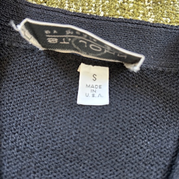 St. John Wool Blend Knit Cardigan Black Gold Military Embellished, Size Small - Picture 4 of 6